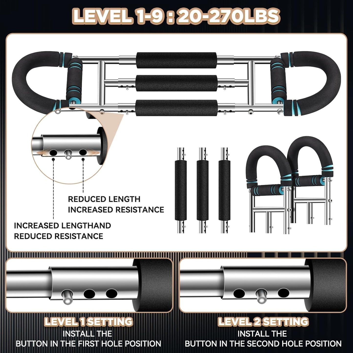 Aeokyzds Adjustable Wrist & Forearm Strengthener 9-Level Black DEMO