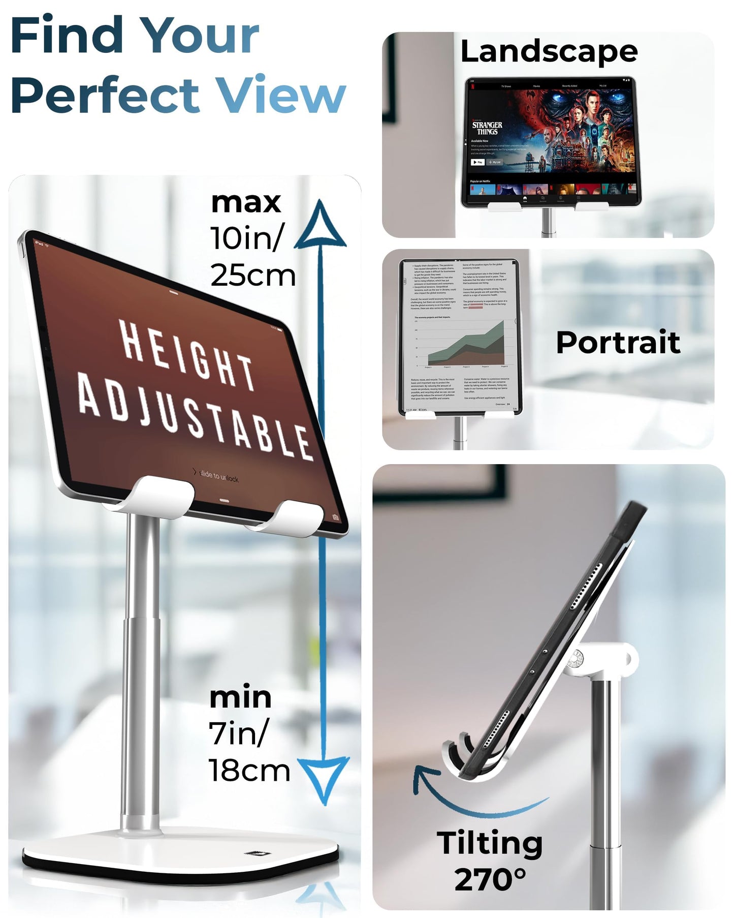 Cooper Premium Stands Adjustable Tablet Stand & iPad Holder in Night Black NEW