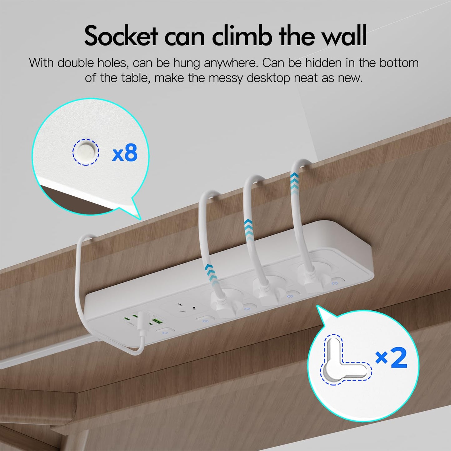 BOCHLION 4-Outlet Power Strip Surge Protector with Overload Protection, DEMO