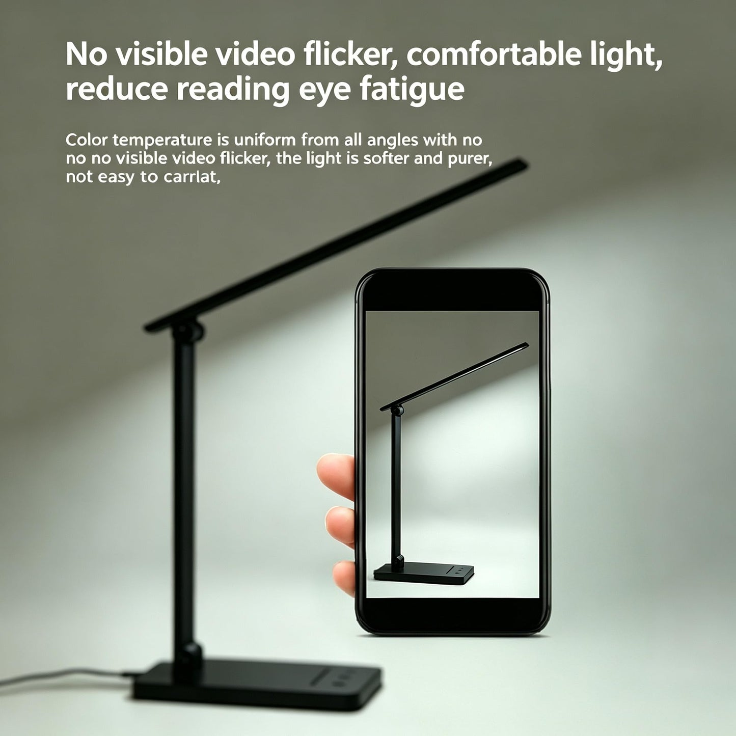 framelito Dimmable LED Desk Lamp with USB Charging Port Eye-Caring Lighting NEW