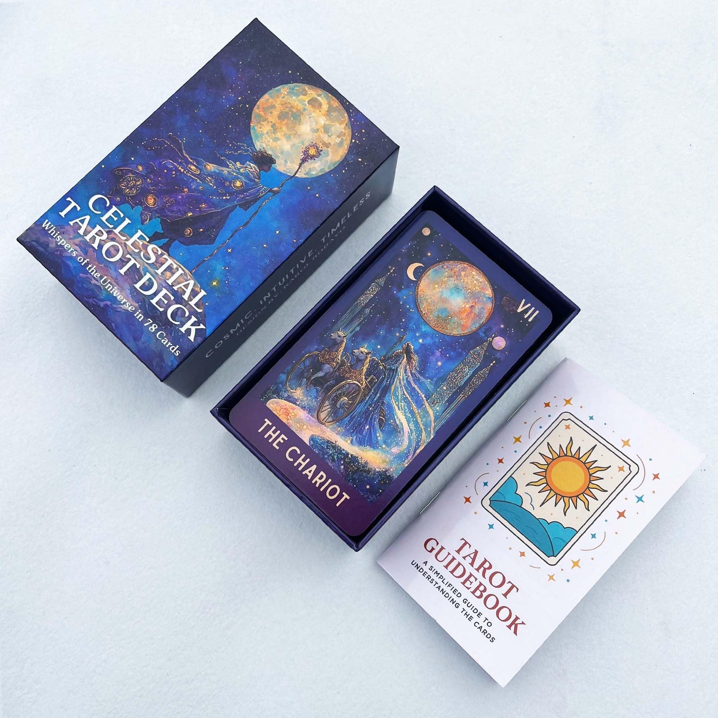 DPEHAKMK Celestial Tarot Card Deck with Guidebook Multi Color 2.74" x 4.72 DEMO
