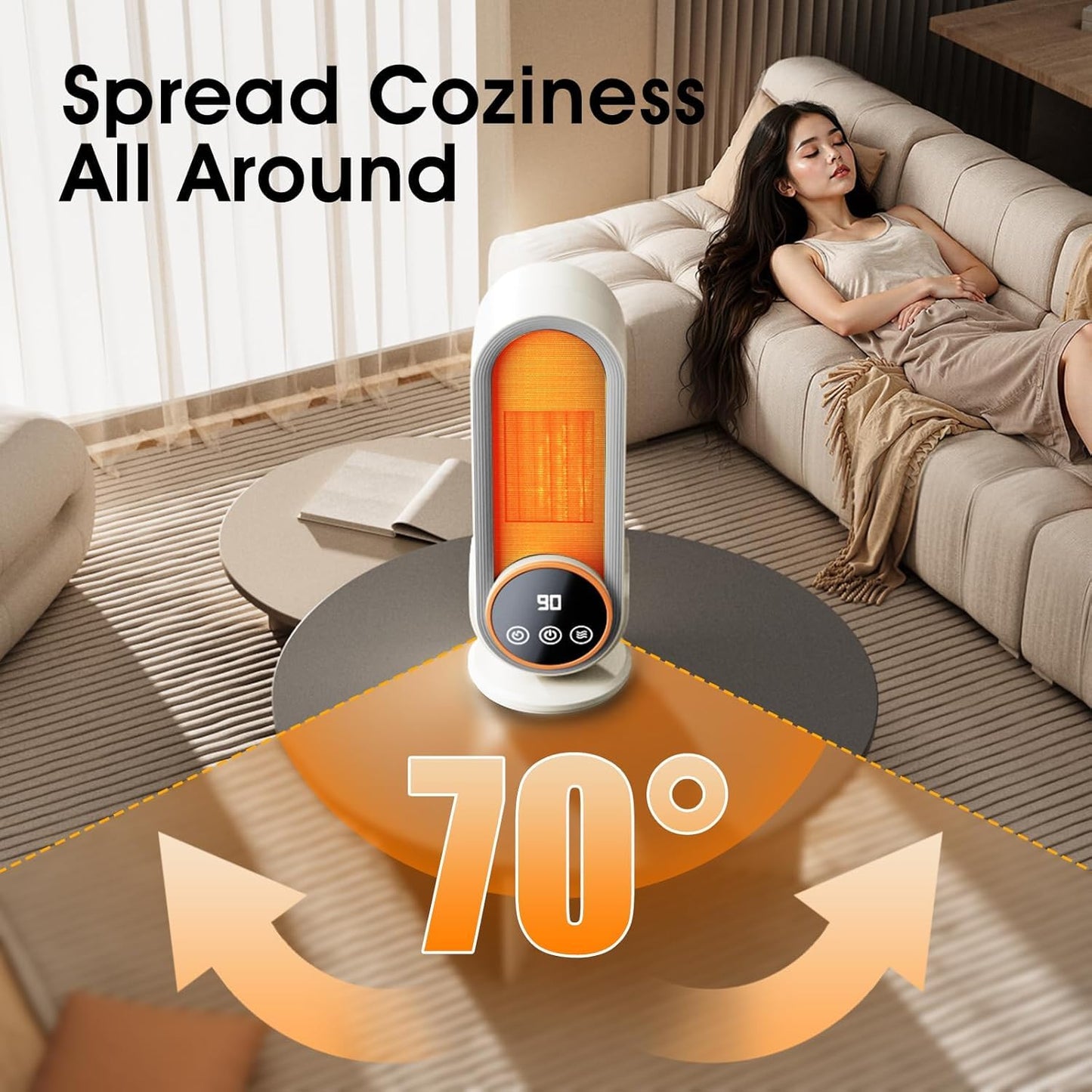 BOLNGLA Portable Heating Electric Space Heater Fan for Indoor Home Office DEMO