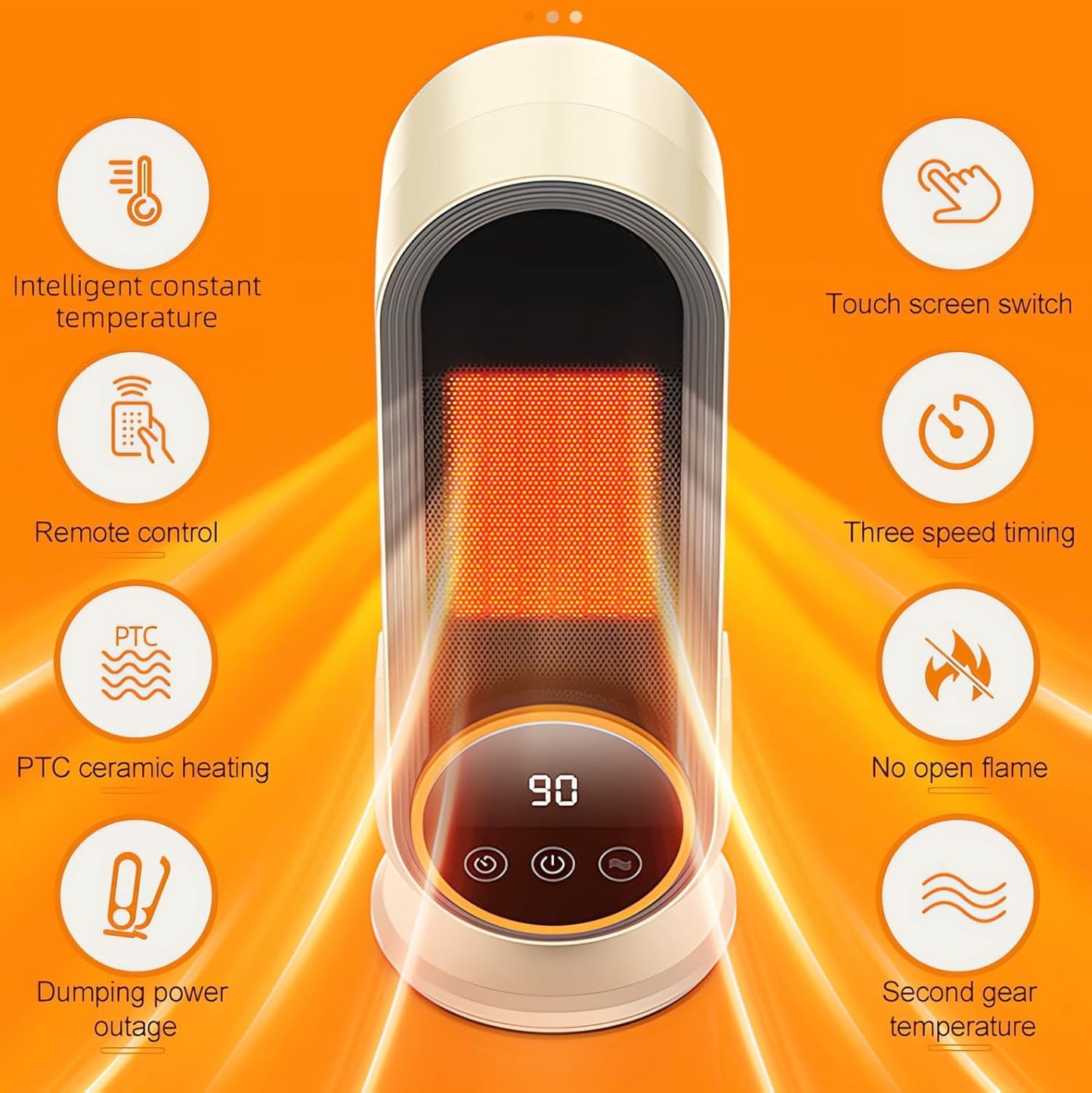 BOLNGLA Portable Heating Electric Space Heater Fan for Indoor Home Office DEMO