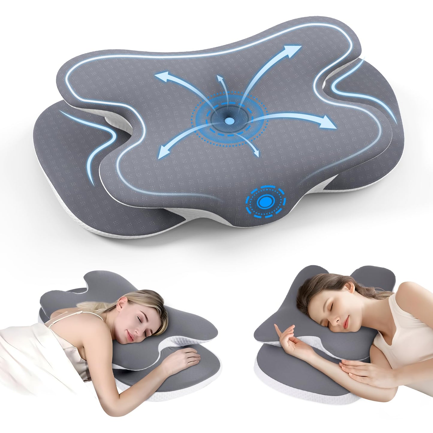 JINXIA Memory Foam Neck Pillow Soft Silk Cervical Support Shoulder Large NEW
