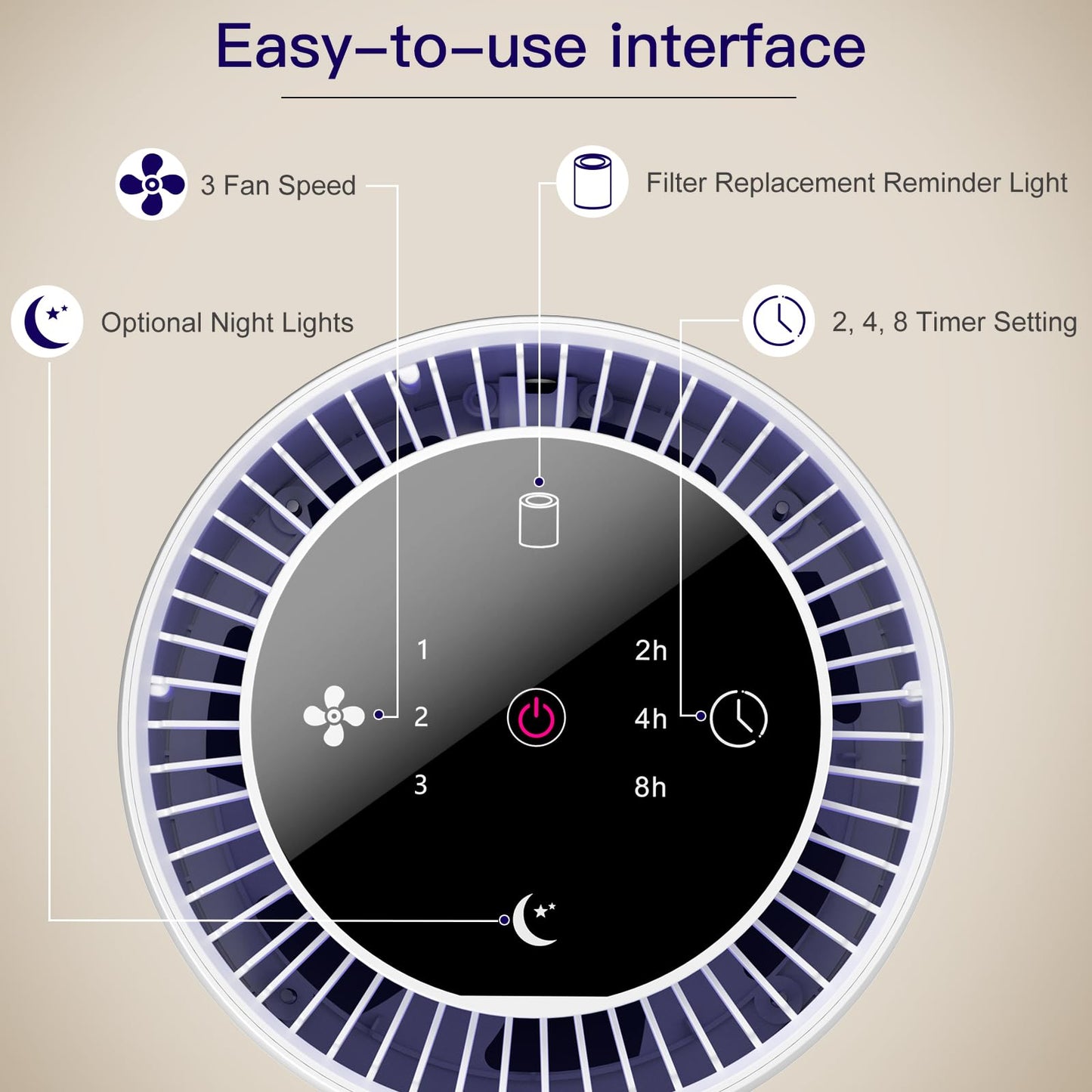 Aircillin Air Air Purifiers Purifier for Home with HEPA Filters Quiet DEMO