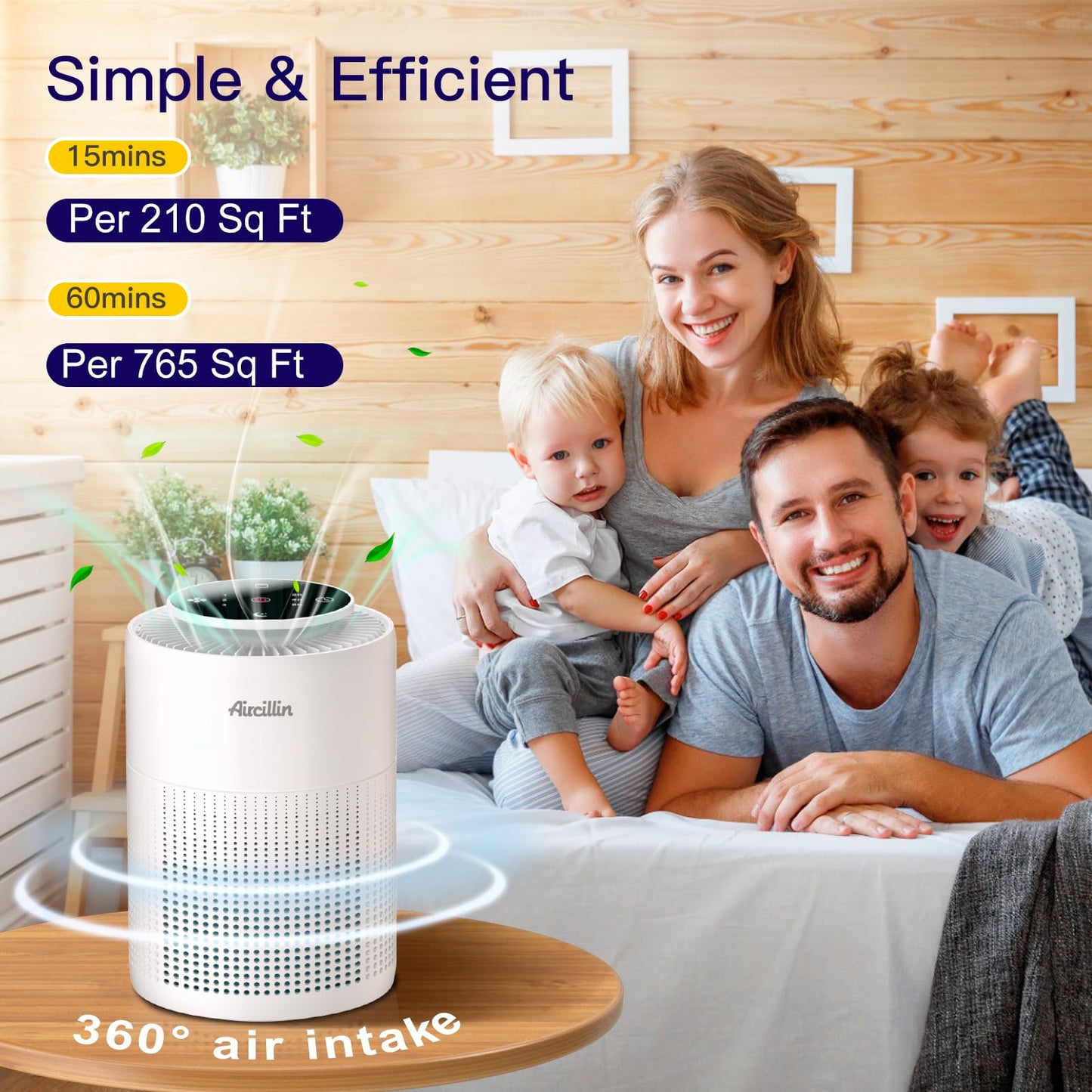 Aircillin Air Air Purifiers Purifier for Home with HEPA Filters Quiet DEMO