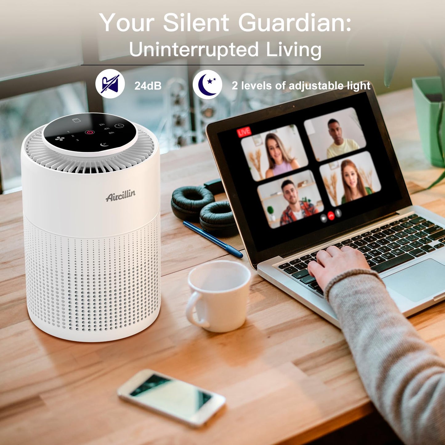 Aircillin Air Air Purifiers Purifier for Home with HEPA Filters Quiet DEMO