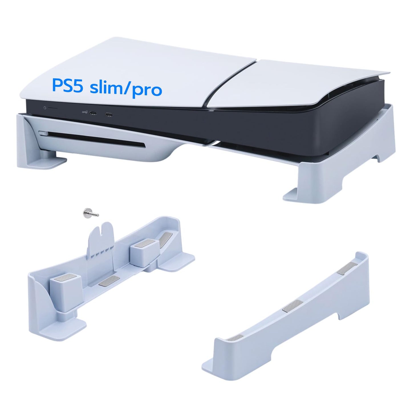 Mcbazel Horizontal Stand for PS5 Slim/Pro Console - Accessory Kit in White DEMO