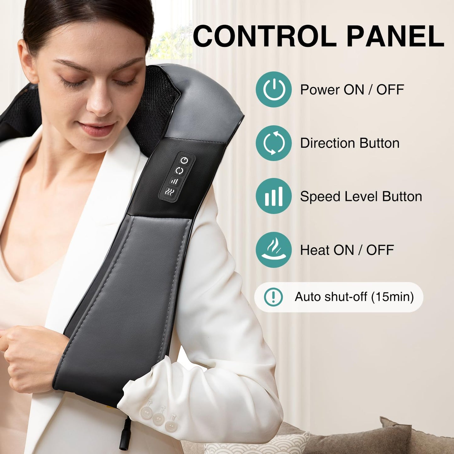 Nekteck Shiatsu Neck Massager with Heat for Deep Tissue Pain Relief DEMO