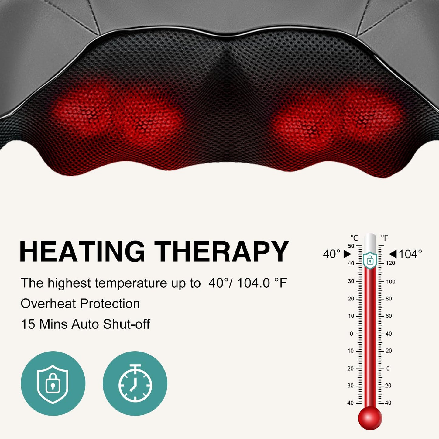Nekteck Shiatsu Neck Massager with Heat for Deep Tissue Pain Relief DEMO