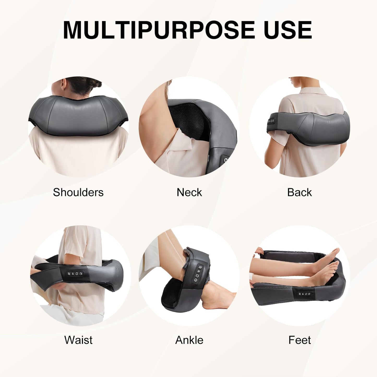 Nekteck Shiatsu Neck Massager with Heat for Deep Tissue Pain Relief DEMO