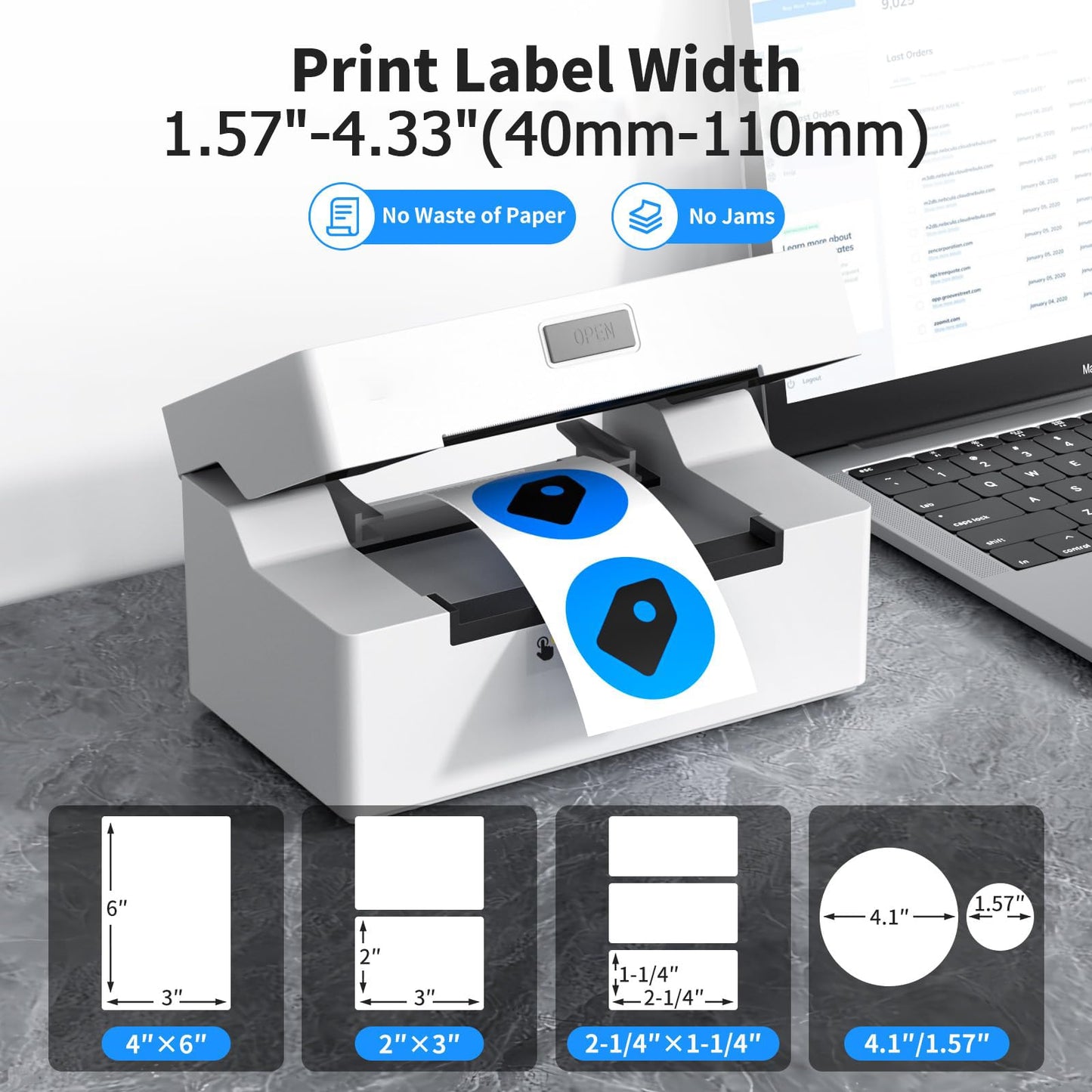 XMIHOME Portable Bluetooth Thermal Label Printer for Shipping and Mailing DEMO