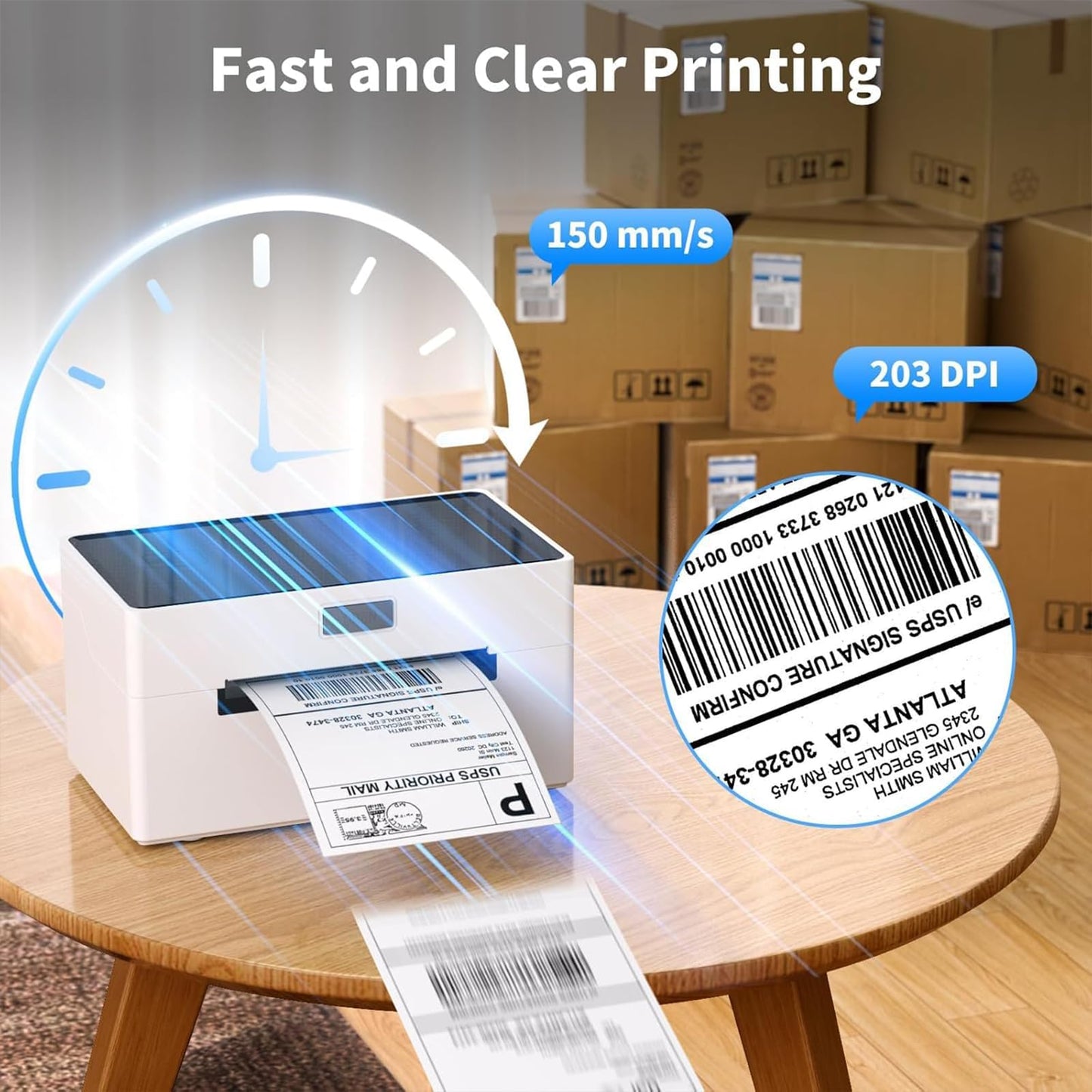 XMIHOME Portable Bluetooth Thermal Label Printer for Shipping and Mailing DEMO