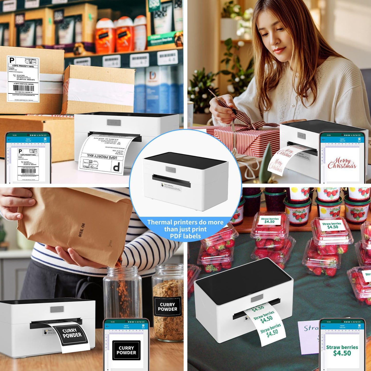 XMIHOME Portable Bluetooth Thermal Label Printer for Shipping and Mailing DEMO