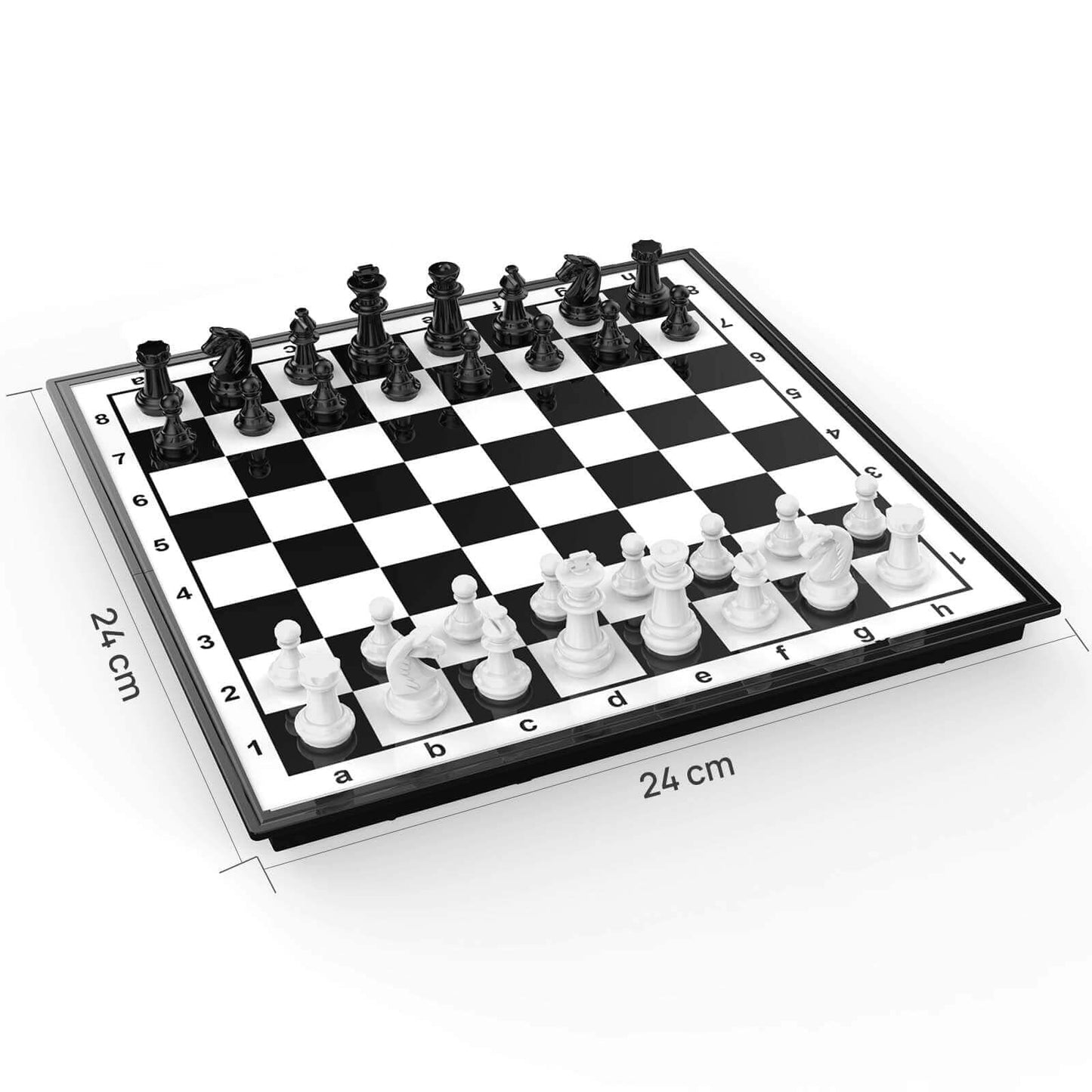 FanVince Magnetic Plastic Chess Set with Folding Travel Board Game, X-Large DEMO