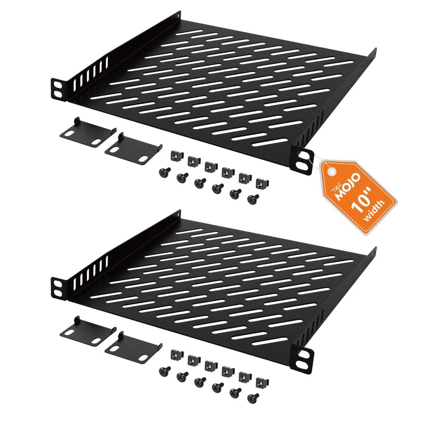 Tecmojo 0.5U Enclosures Rack Shelf 10 inch 200mm Depth Server Mount Vent 2 DEMO