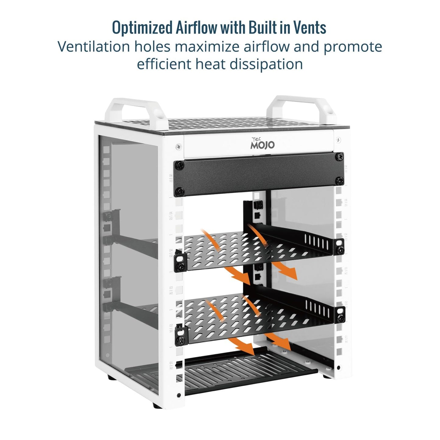 Tecmojo 0.5U Enclosures Rack Shelf 10 inch 200mm Depth Server Mount Vent 2 DEMO