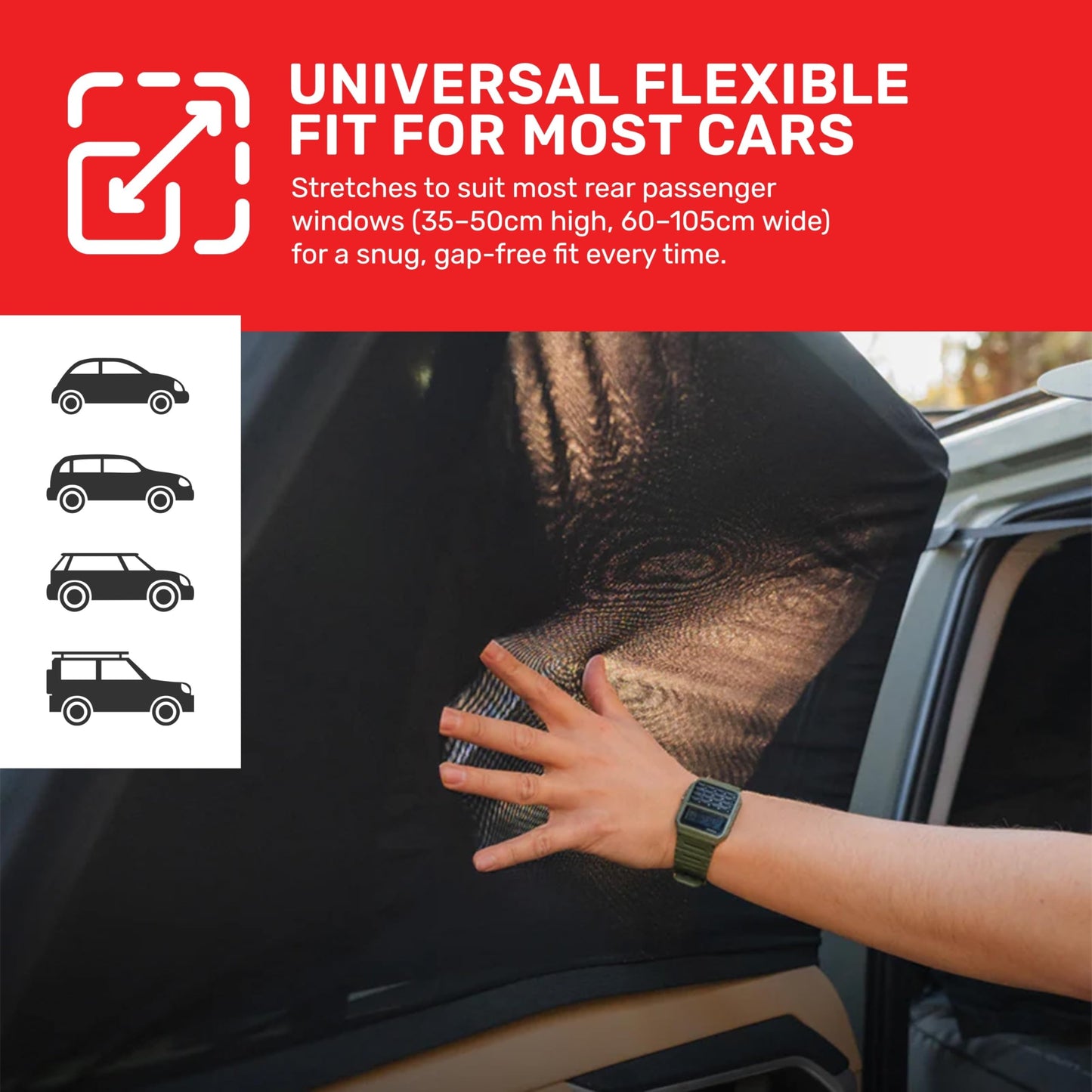 Royal Rascals Charcoal Car Side Window Shades - Protect Babies & Children DEMO