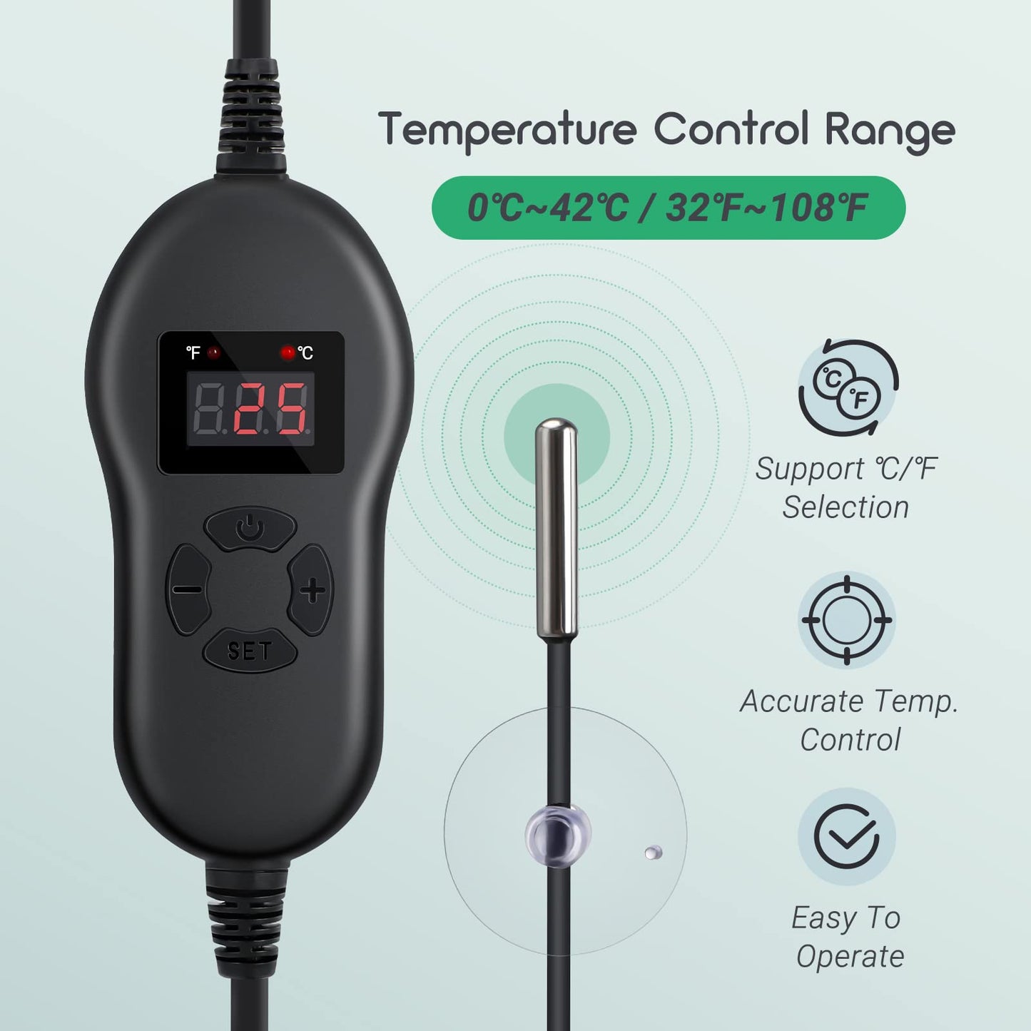 INKBIRDPLUS Seedling Heat Mat with Digital Thermostat Waterproof 30W DEMO