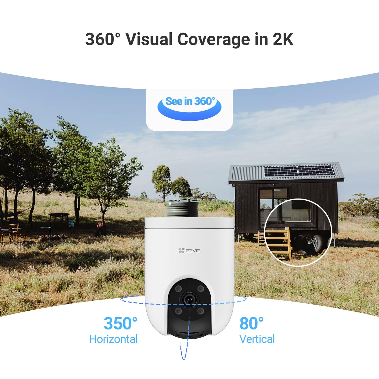 EZVIZ 2K POE IP Outdoor Security Camera 360° PTZ AI-Powered Dome for Home DEMO