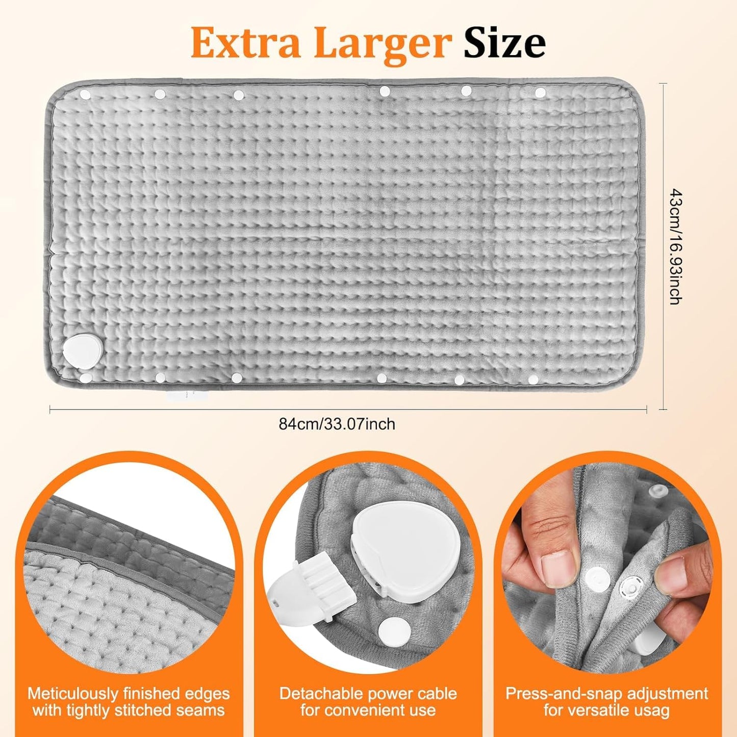Nexylos Grey Electric Heating Pad for Moist Heat Therapy, Multipurpose NEW