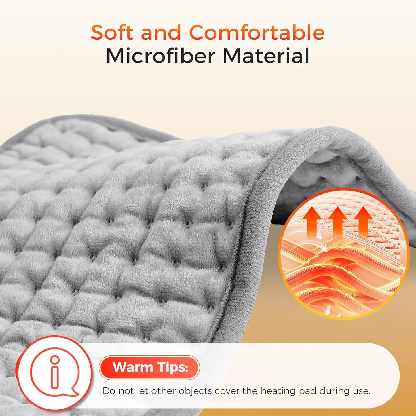 Nexylos Grey Electric Heating Pad for Moist Heat Therapy, Multipurpose NEW