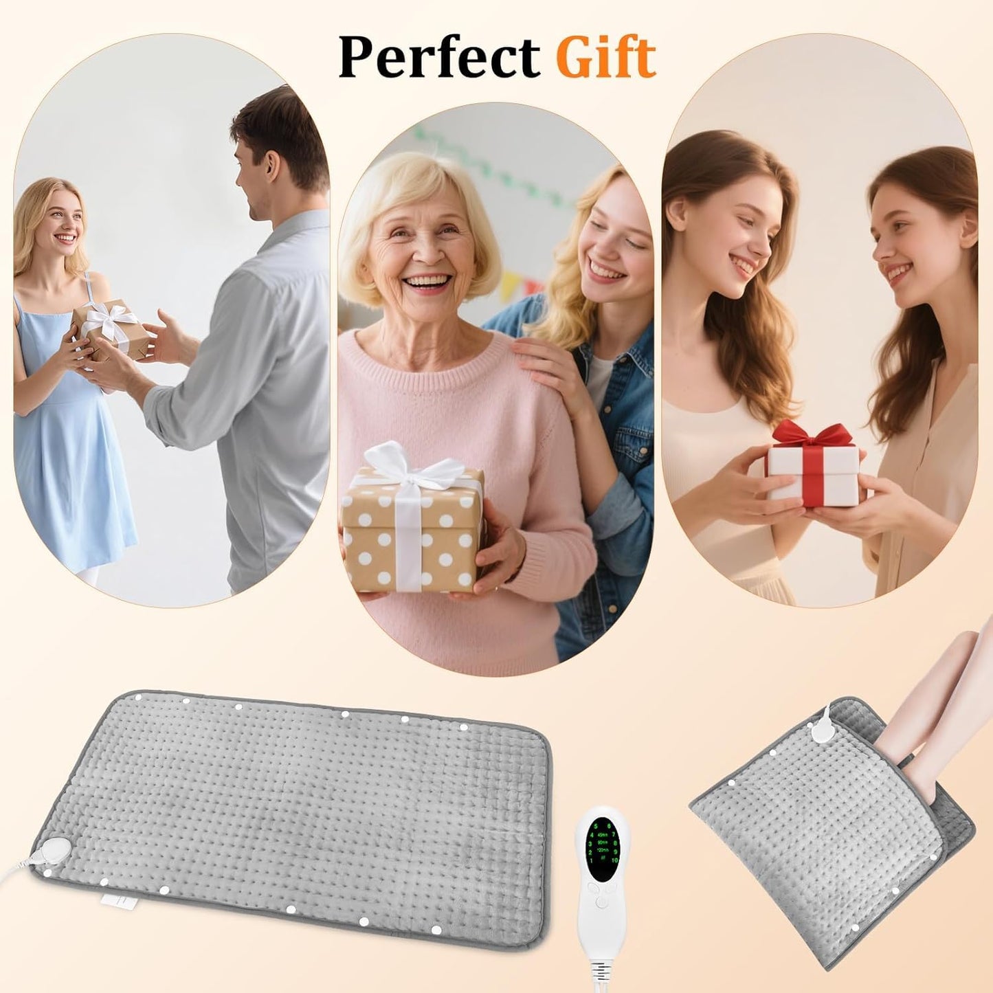 Nexylos Grey Electric Heating Pad for Moist Heat Therapy, Multipurpose NEW