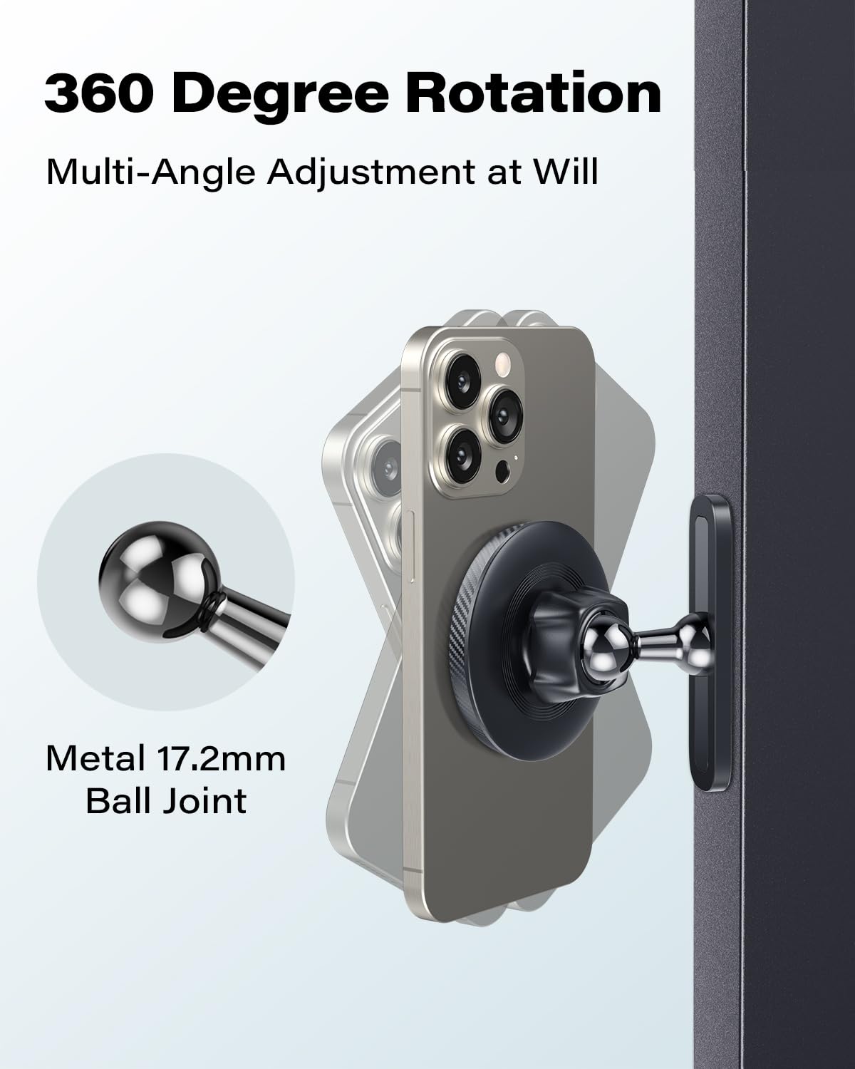 APPS2Car Magnetic Grips Phone Holder with Alloy Base and Ball Joint NEW