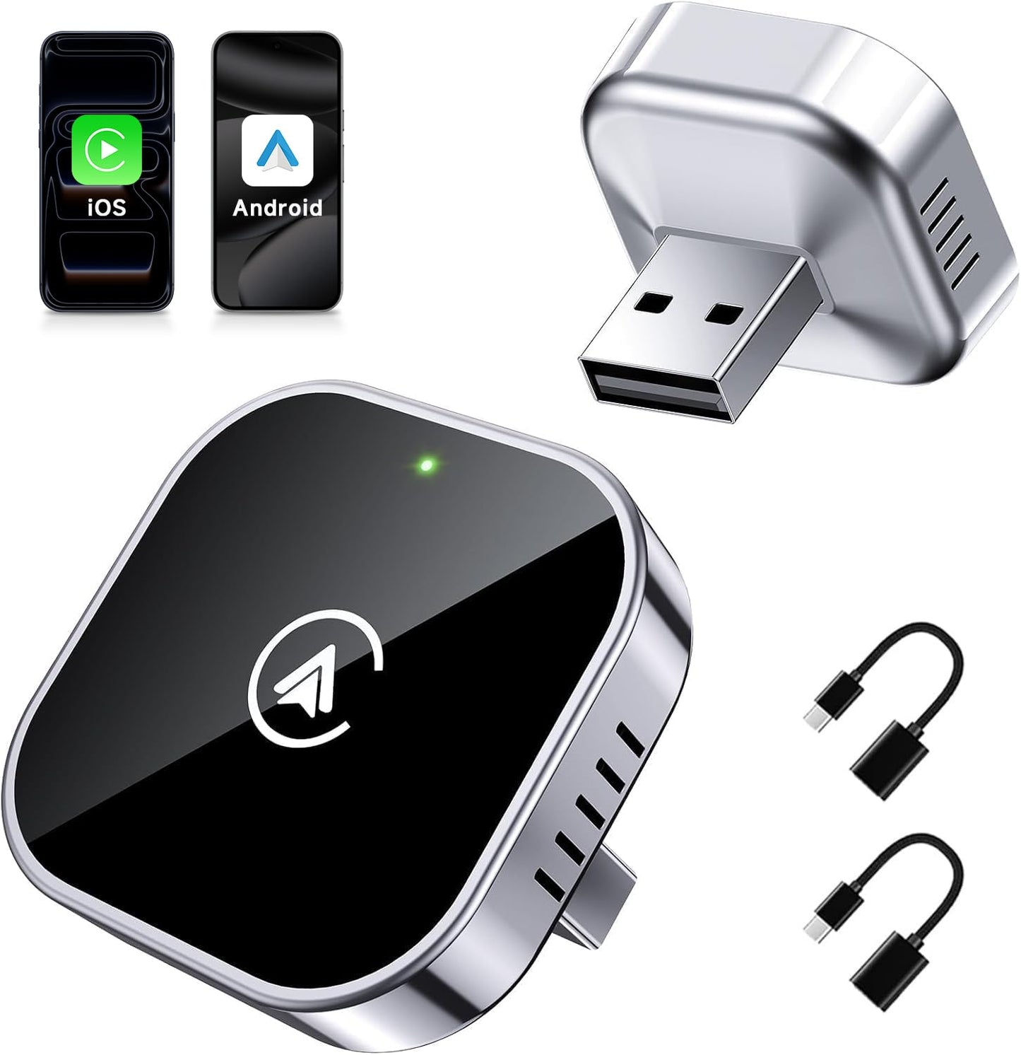 Teeran 2-in-1 Input Adapters Mini Wireless CarPlay & Android Auto Adapter DEMO