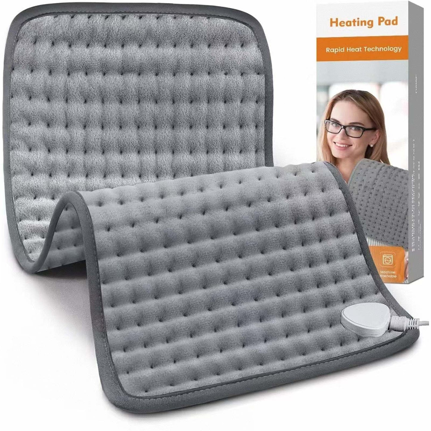 Muyuone Electric Heating Pad for Back Pain Relief 6 Heat Settings Grey DEMO