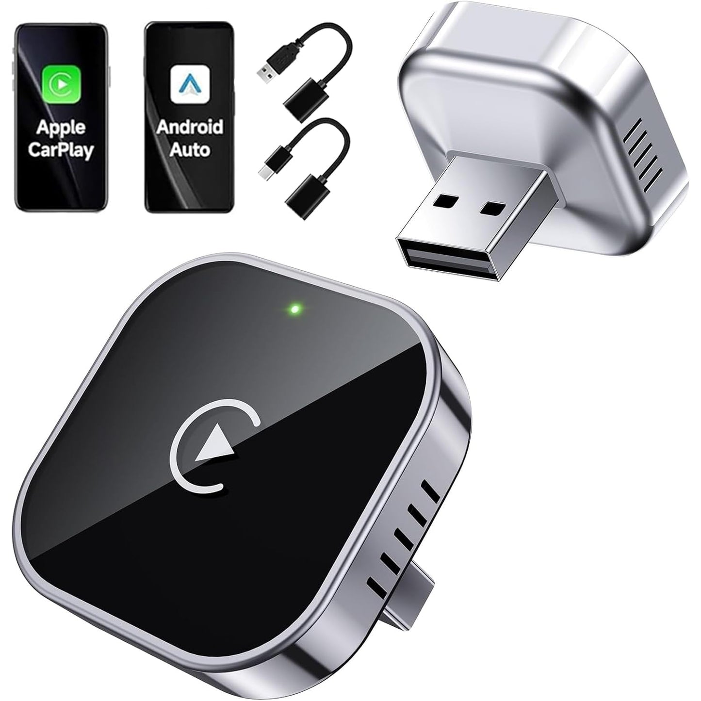 TOPSHINE Wireless CarPlay Adapter for iPhone Mini USB Tech Black-Silver DEMO