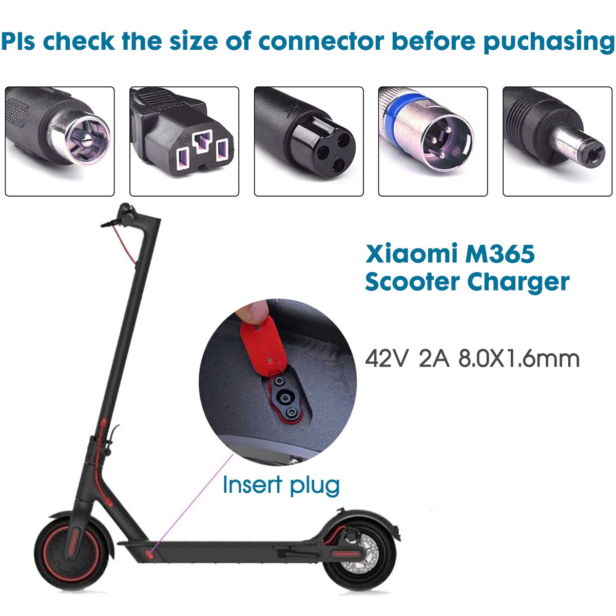 YOZYU 42V 2A Fast Charging Electric Scooter Power Adapter Charger for Parts DEMO