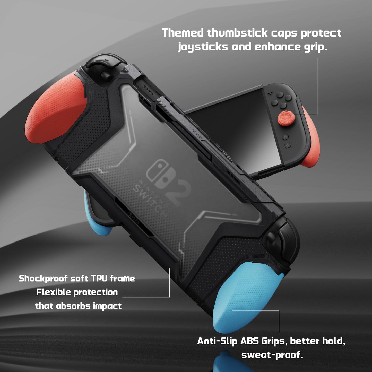 PlayVital Dockable Case for Nintendo Switch 2 Interchangeable Ergonomic DEMO