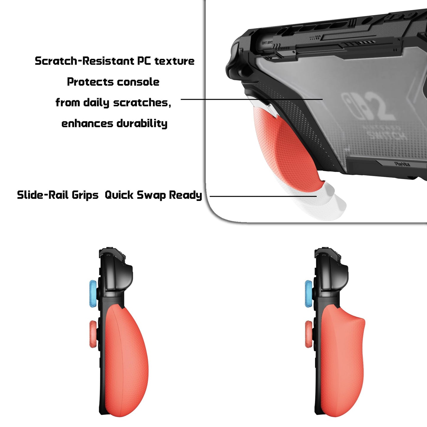 PlayVital Dockable Case for Nintendo Switch 2 Interchangeable Ergonomic DEMO
