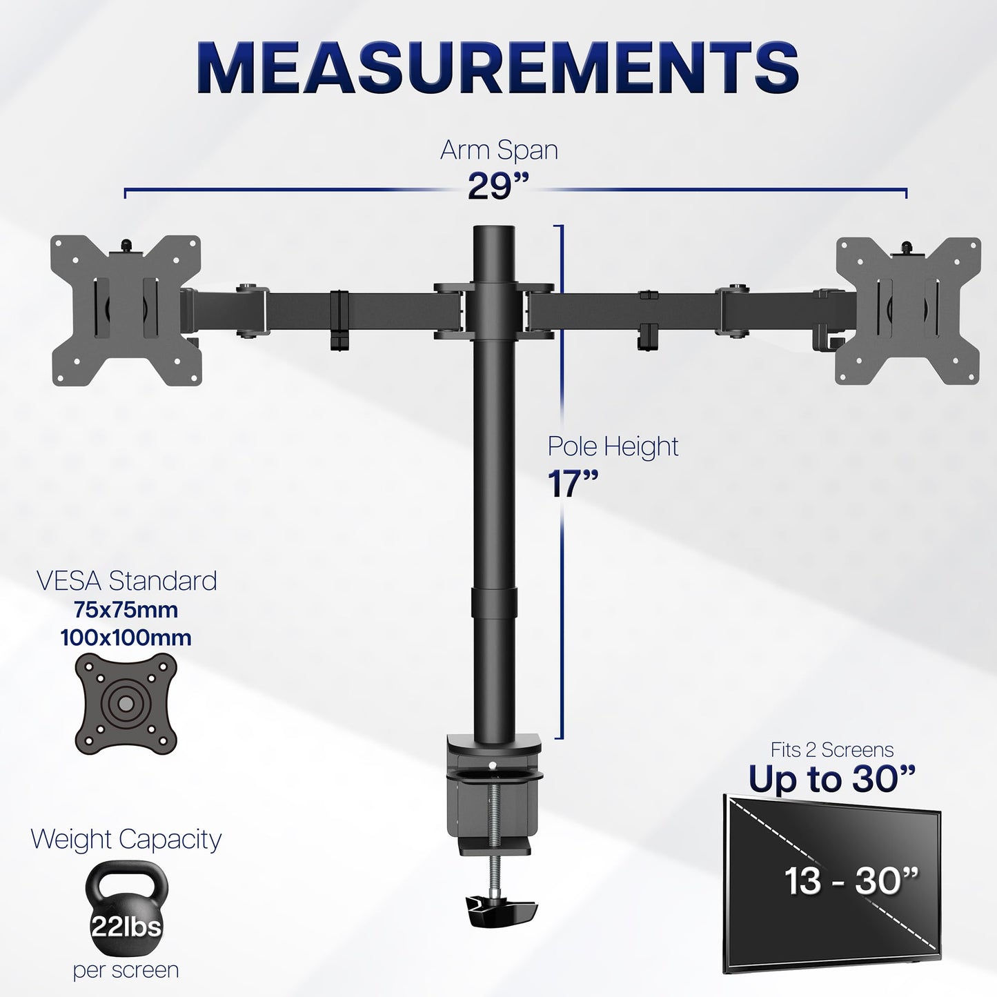 VIVO Dual Monitor Desk Mount - Fully Adjustable Heavy Duty Stand DEMO