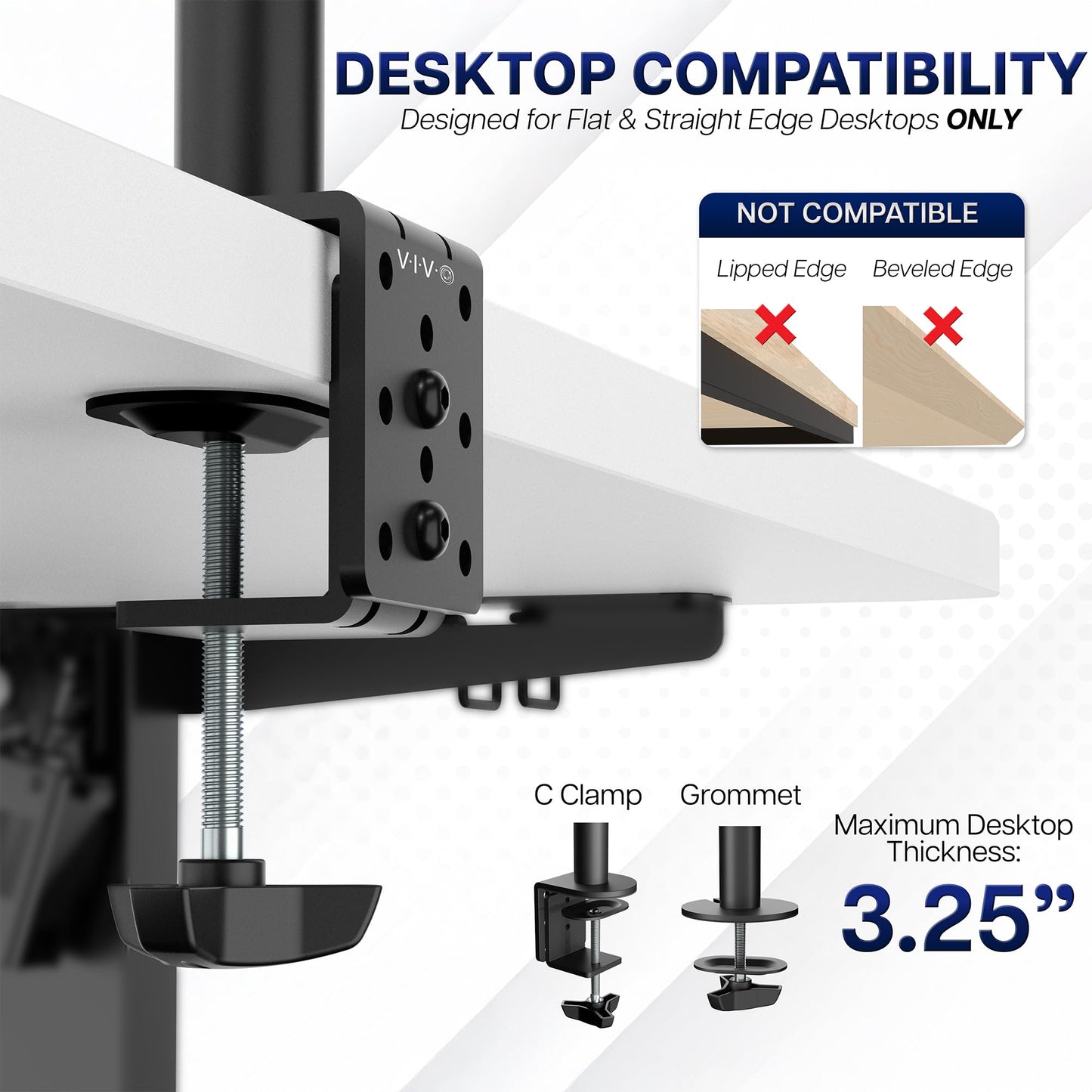 VIVO Dual Monitor Desk Mount - Fully Adjustable Heavy Duty Stand DEMO