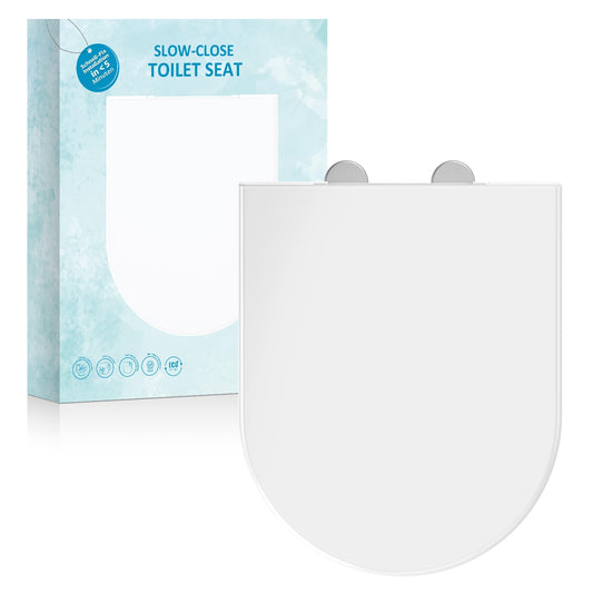MUJIUSHI Soft Close Toilet Seat with Quick Release for Easy Cleaning White NEW