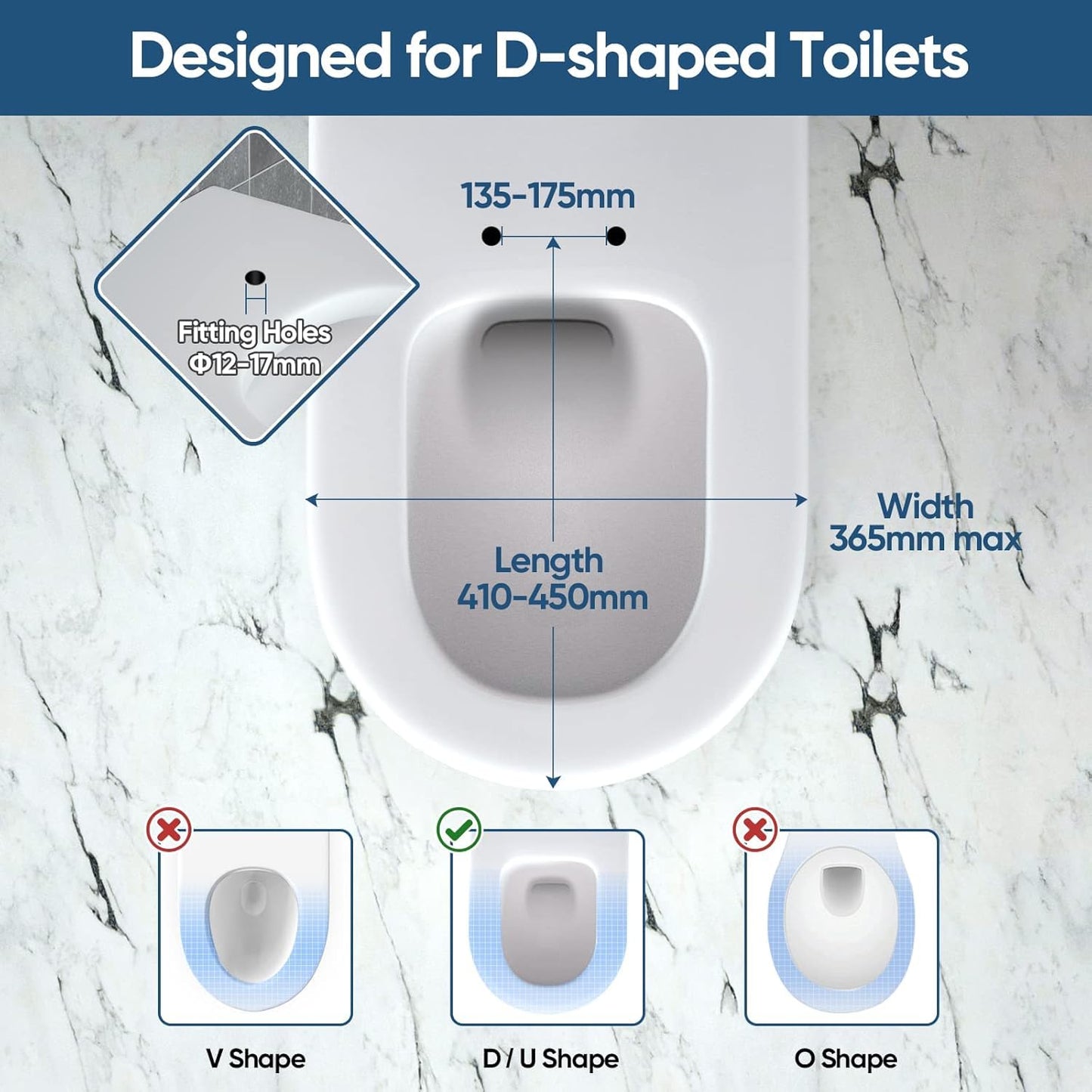 MUJIUSHI Soft Close Toilet Seat with Quick Release for Easy Cleaning White NEW