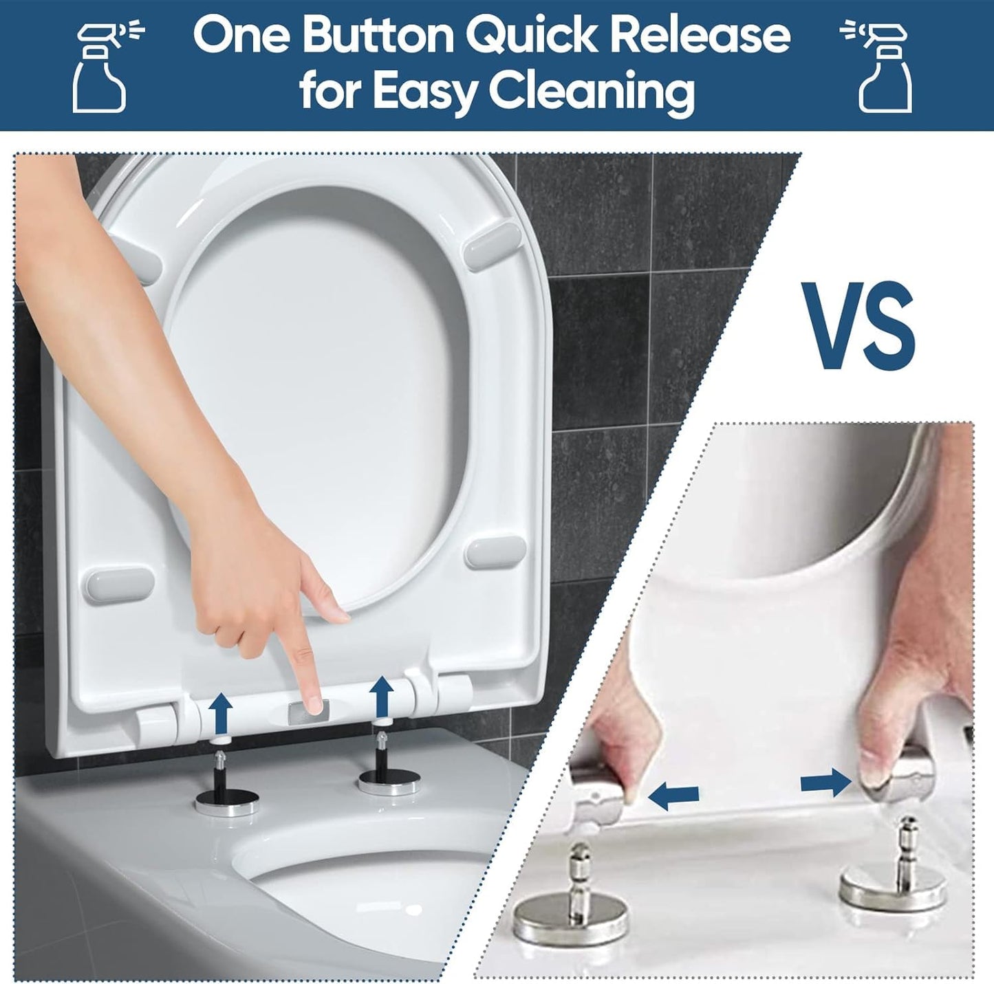 MUJIUSHI Soft Close Toilet Seat with Quick Release for Easy Cleaning White NEW