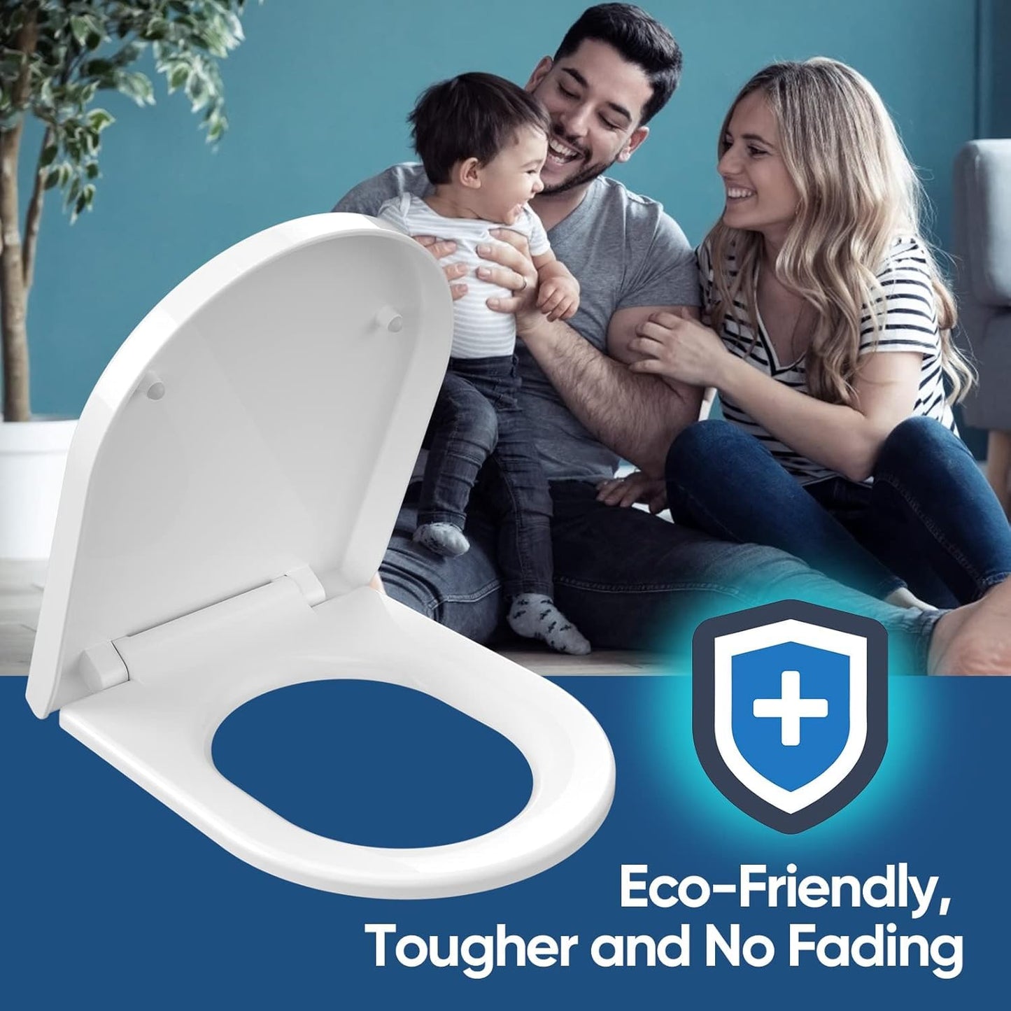 MUJIUSHI Soft Close Toilet Seat with Quick Release for Easy Cleaning White NEW