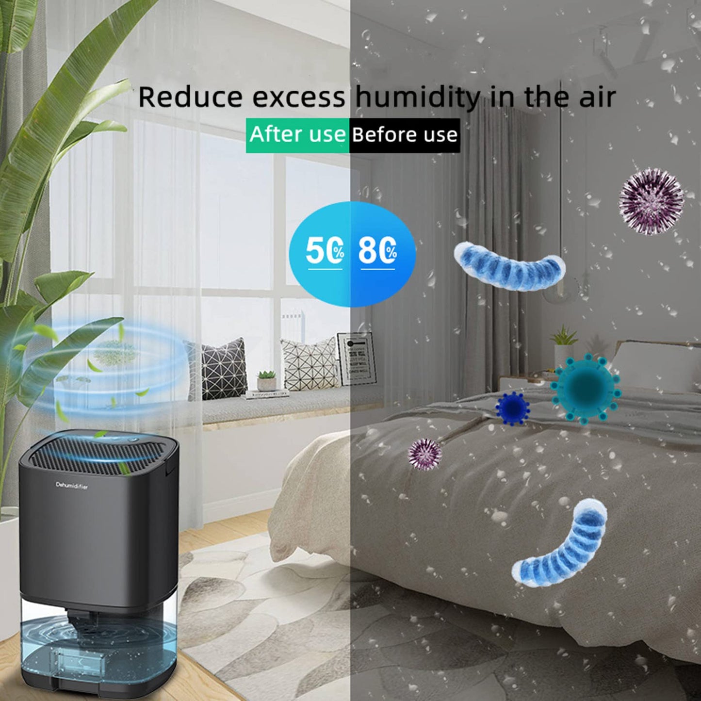 Pudge Portable Mini Air Dehumidifier Quiet Automatic Home Heating Cooling DEMO