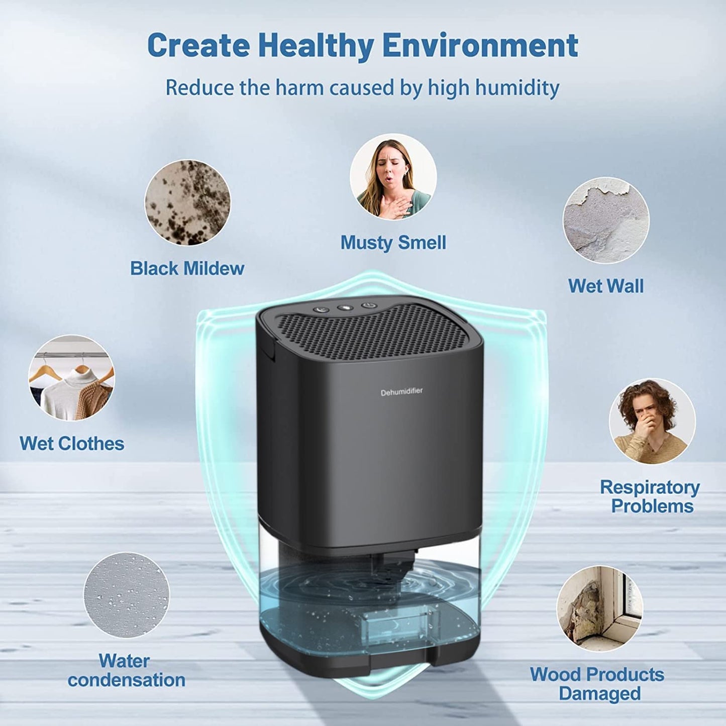 Pudge Portable Mini Air Dehumidifier Quiet Automatic Home Heating Cooling DEMO