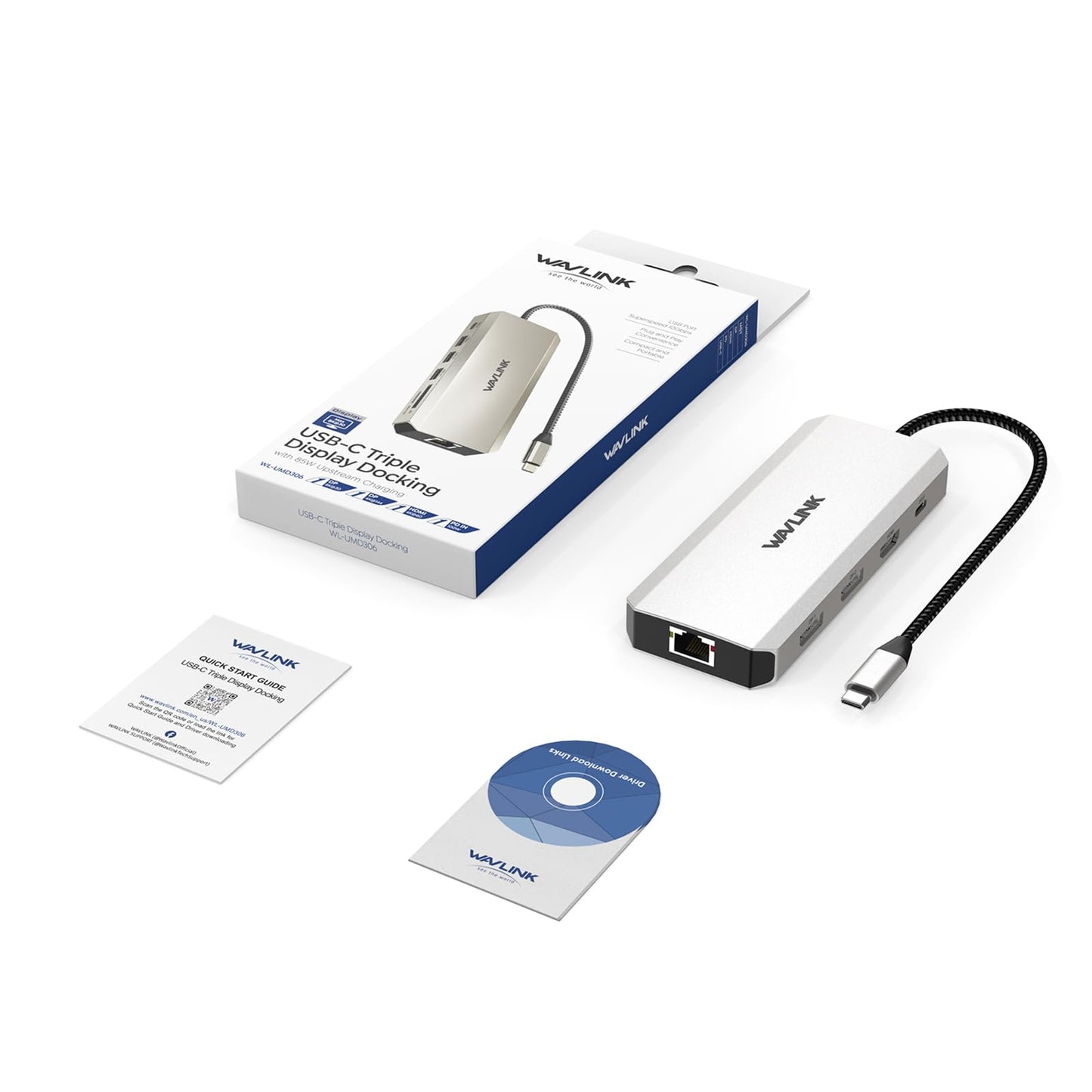 WAVLINK Dual Monitor DisplayPort Docking Station, 10Gbps Triple Display, DEMO