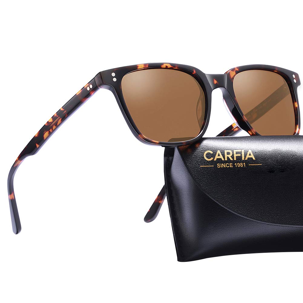 Carfia Womens Polarized Acetate Sunglasses Small Face AntiGlare UV400 51mm DEMO