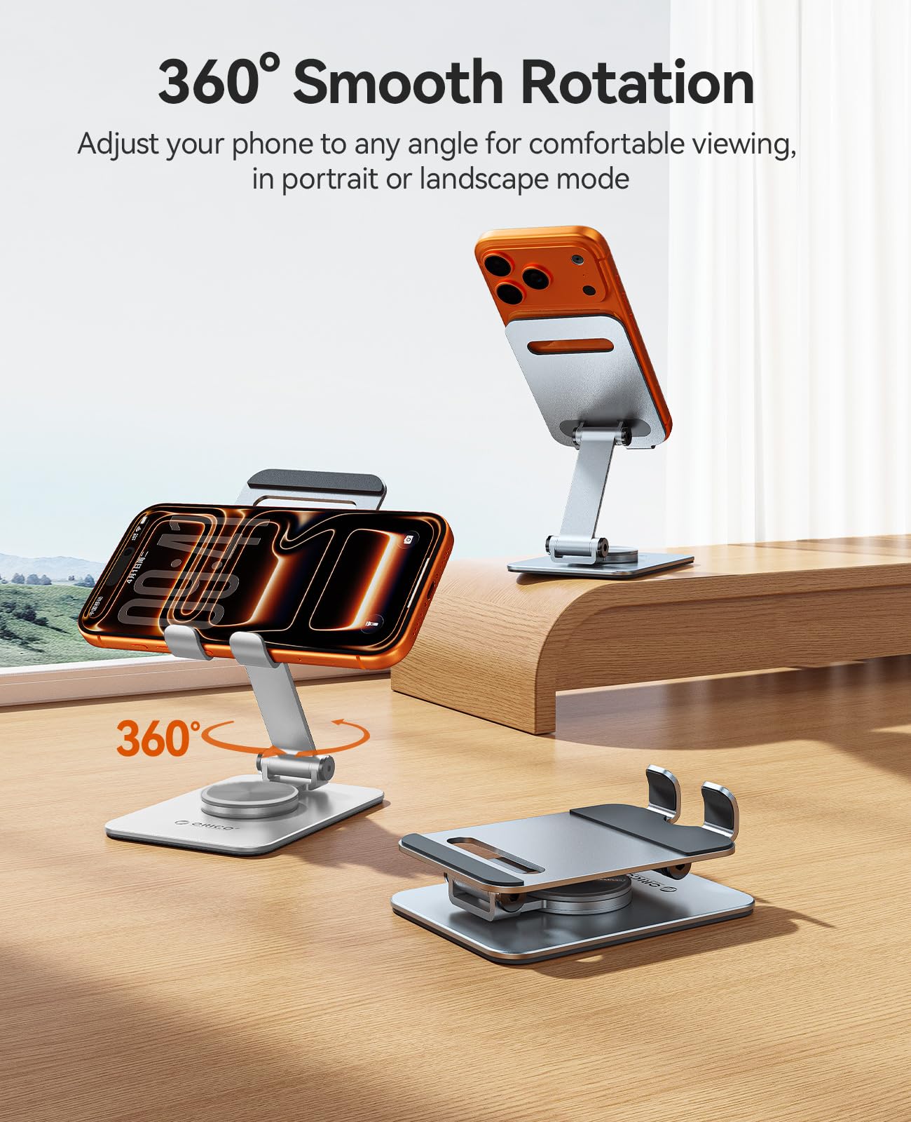 ORICO Adjustable Metal Phone Holder Stand for Desk Stable Aluminum Bedstand NEW