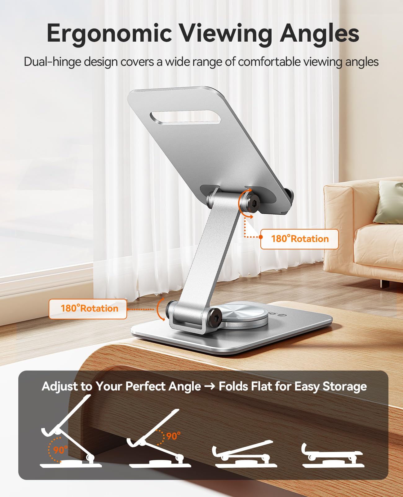 ORICO Adjustable Metal Phone Holder Stand for Desk Stable Aluminum Bedstand NEW