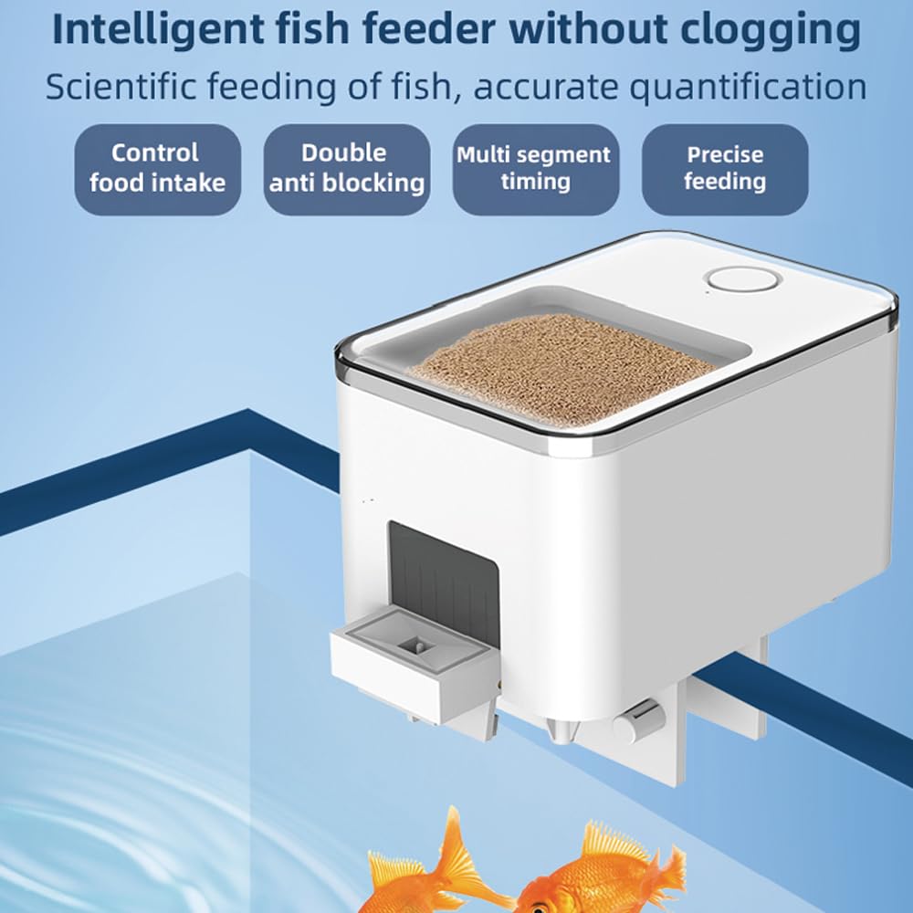 CHUSHEN Automatic Fish Feeder 100ML Large Capacity Intelligent Timing NEW