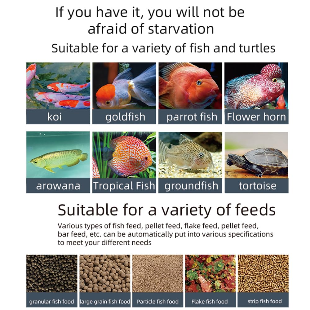 CHUSHEN Automatic Fish Feeder 100ML Large Capacity Intelligent Timing NEW