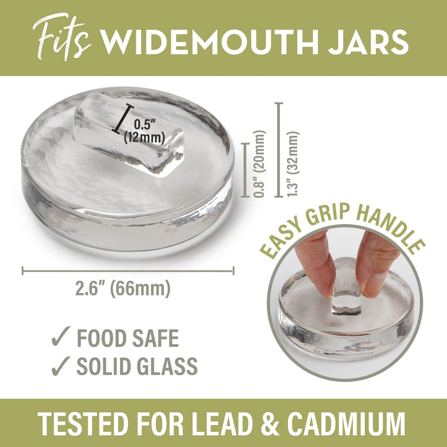 Country Trading Co. Glass Fermentation Weights with Easy Lift Handles Boxed NEW