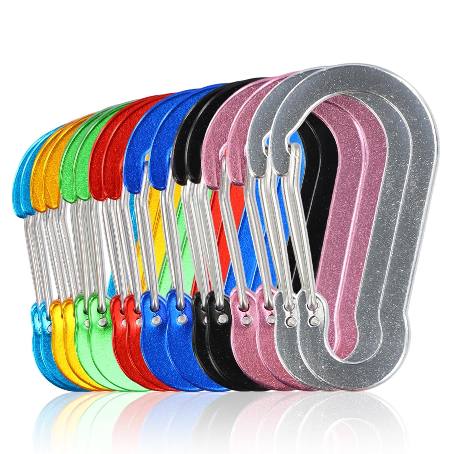 Astralong Carabiners Multi Color Aluminium Alloy Hooks 70mm Large Pack of 16 NEW